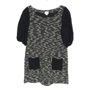 Anthropologie Postmark lace tweed shift dress XS
